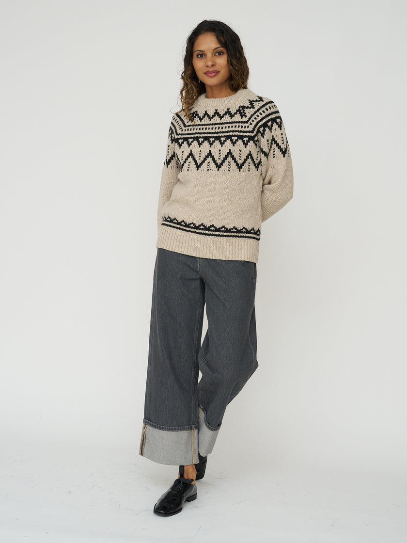 The New Society Wool Jumper in Moonlight Vigore