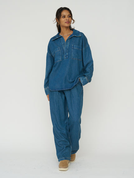 The New Society Oversized Denim Shirt