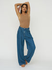 The New Society Pleated Denim Trouser