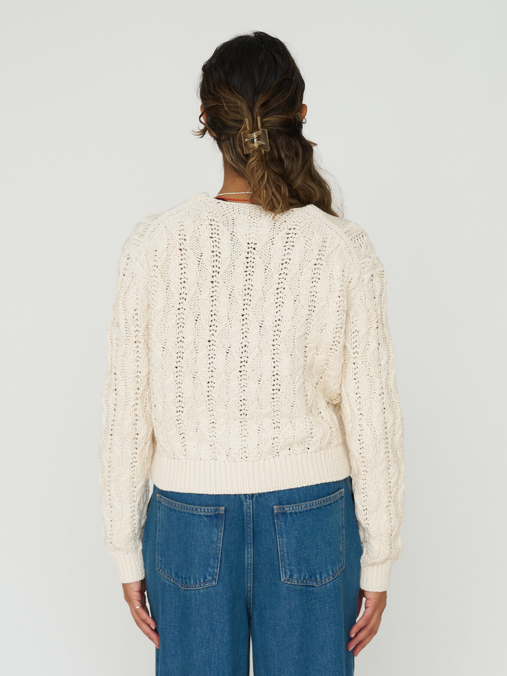 Cable Knit Sweater in Ivory
