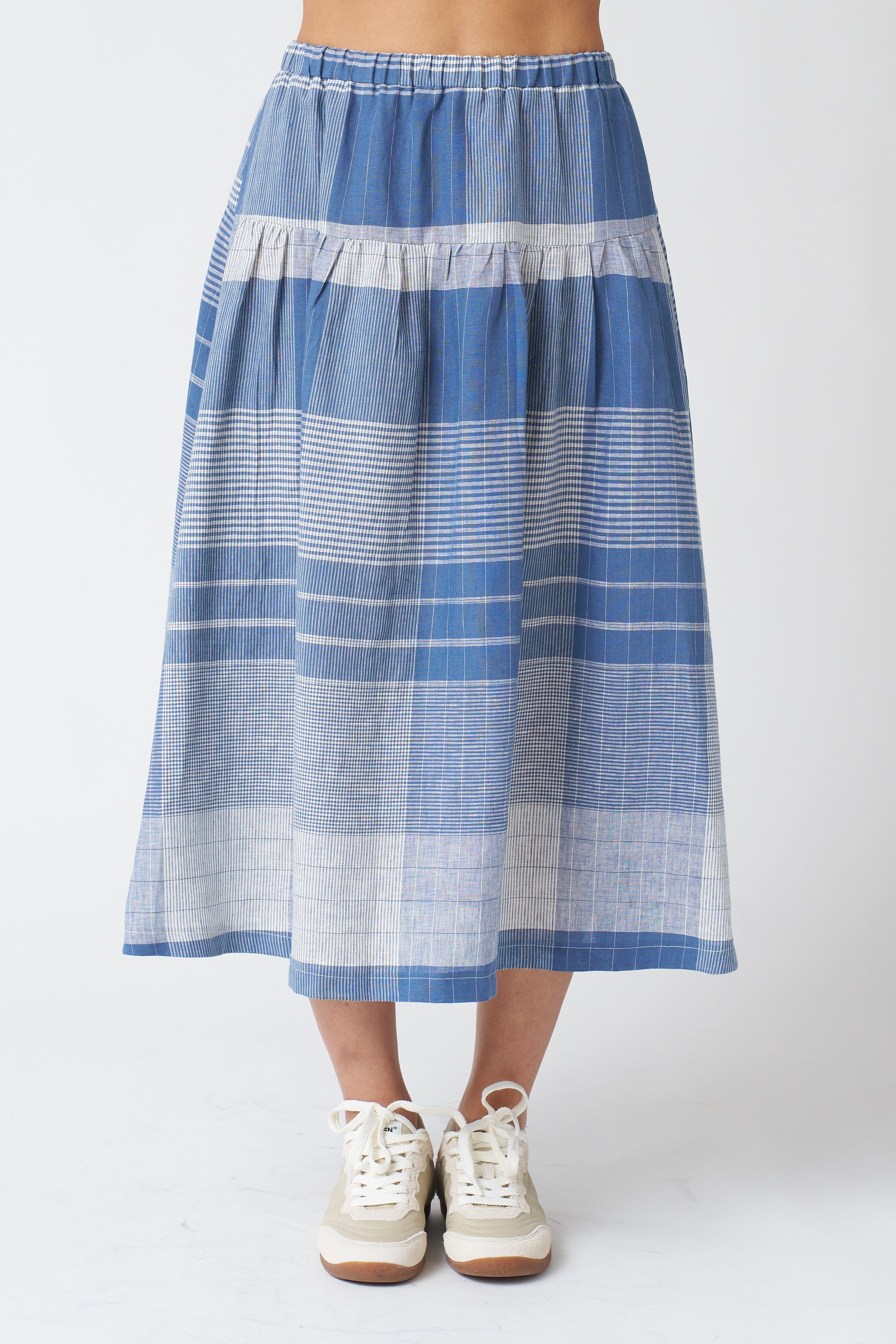 Allison Wonderland Pelican Skirt in Blue Plaid