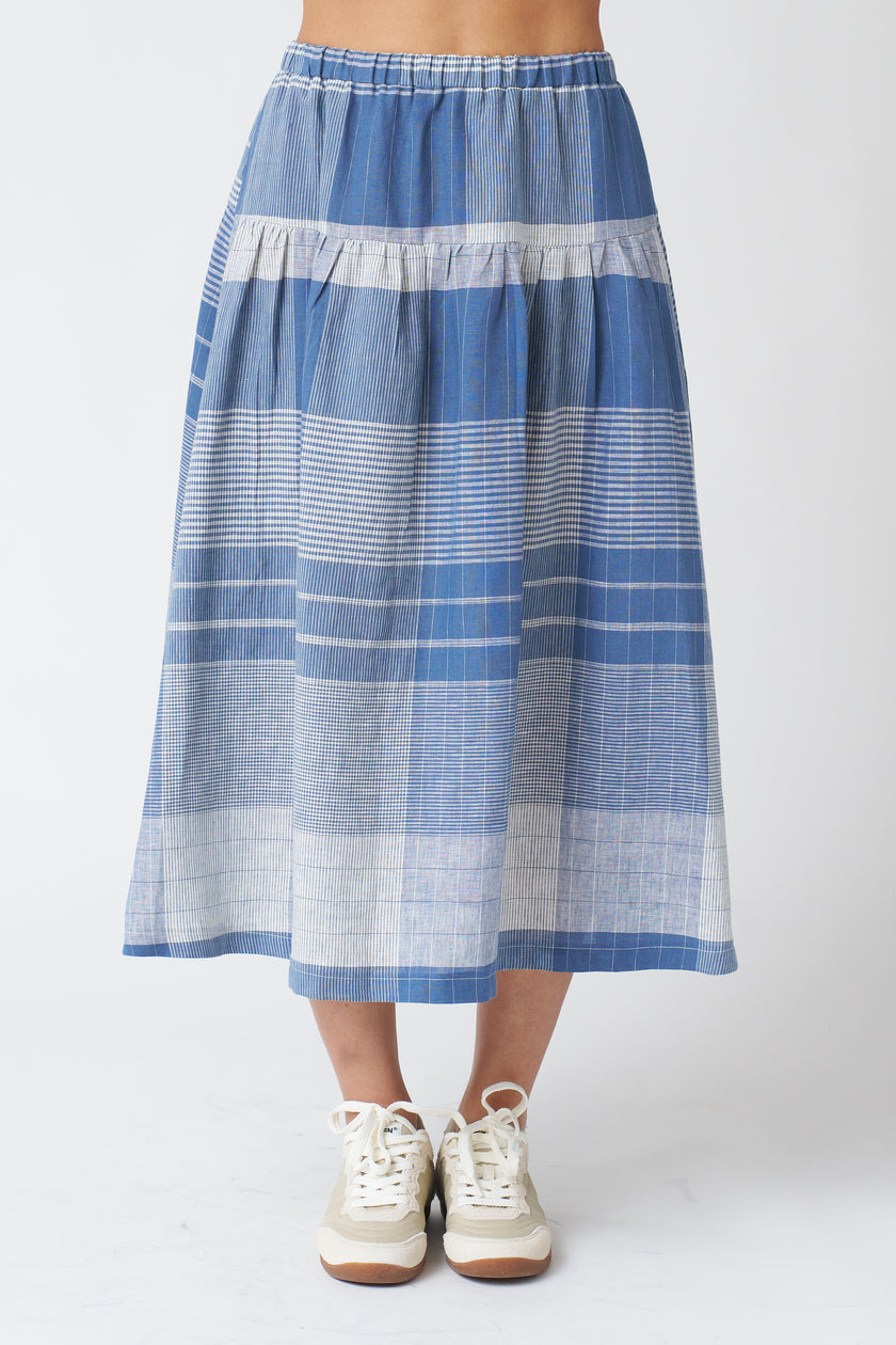 Allison Wonderland Pelican Skirt in Blue Plaid