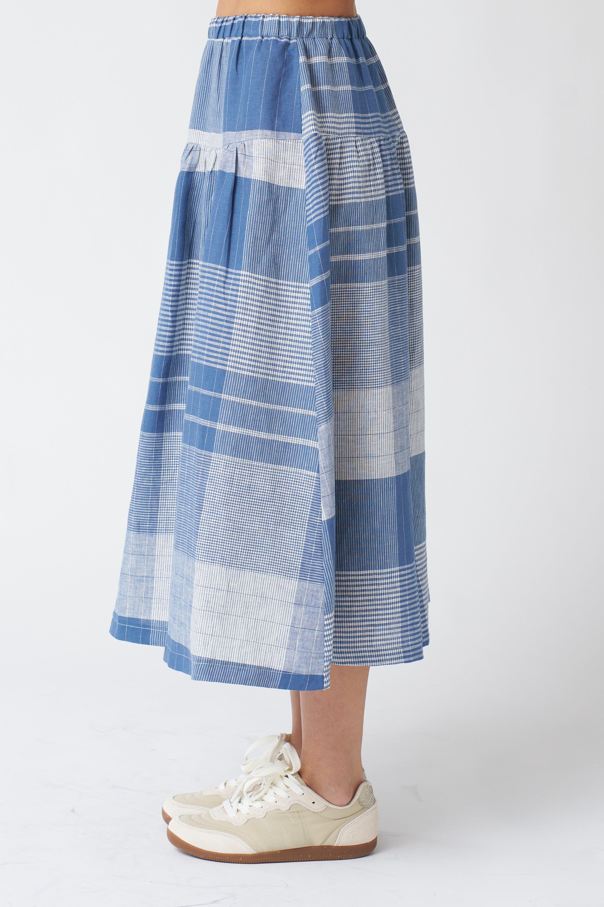 Allison Wonderland Pelican Skirt in Blue Plaid