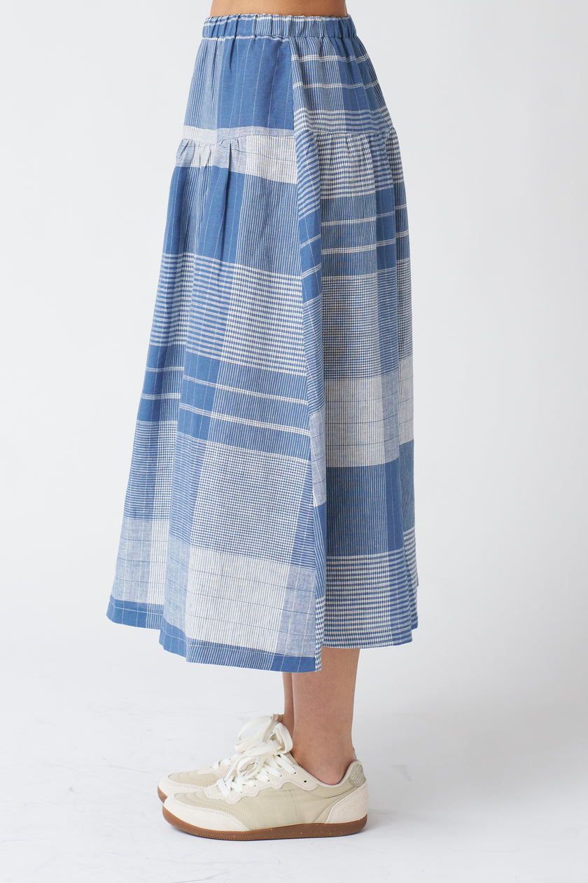 Allison Wonderland Pelican Skirt in Blue Plaid
