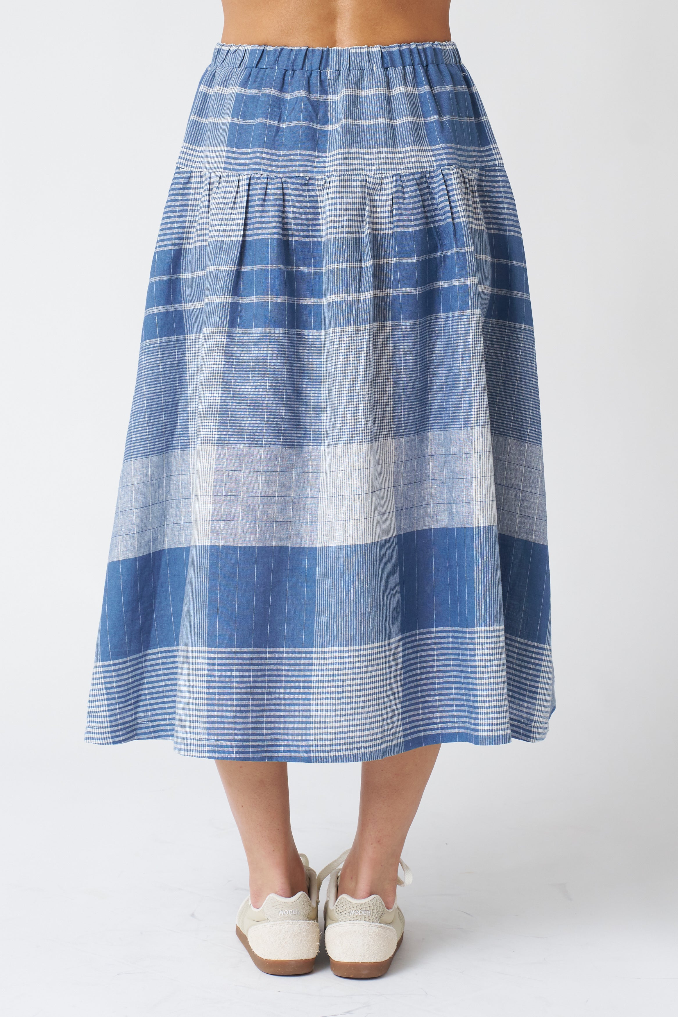 Allison Wonderland Pelican Skirt in Blue Plaid