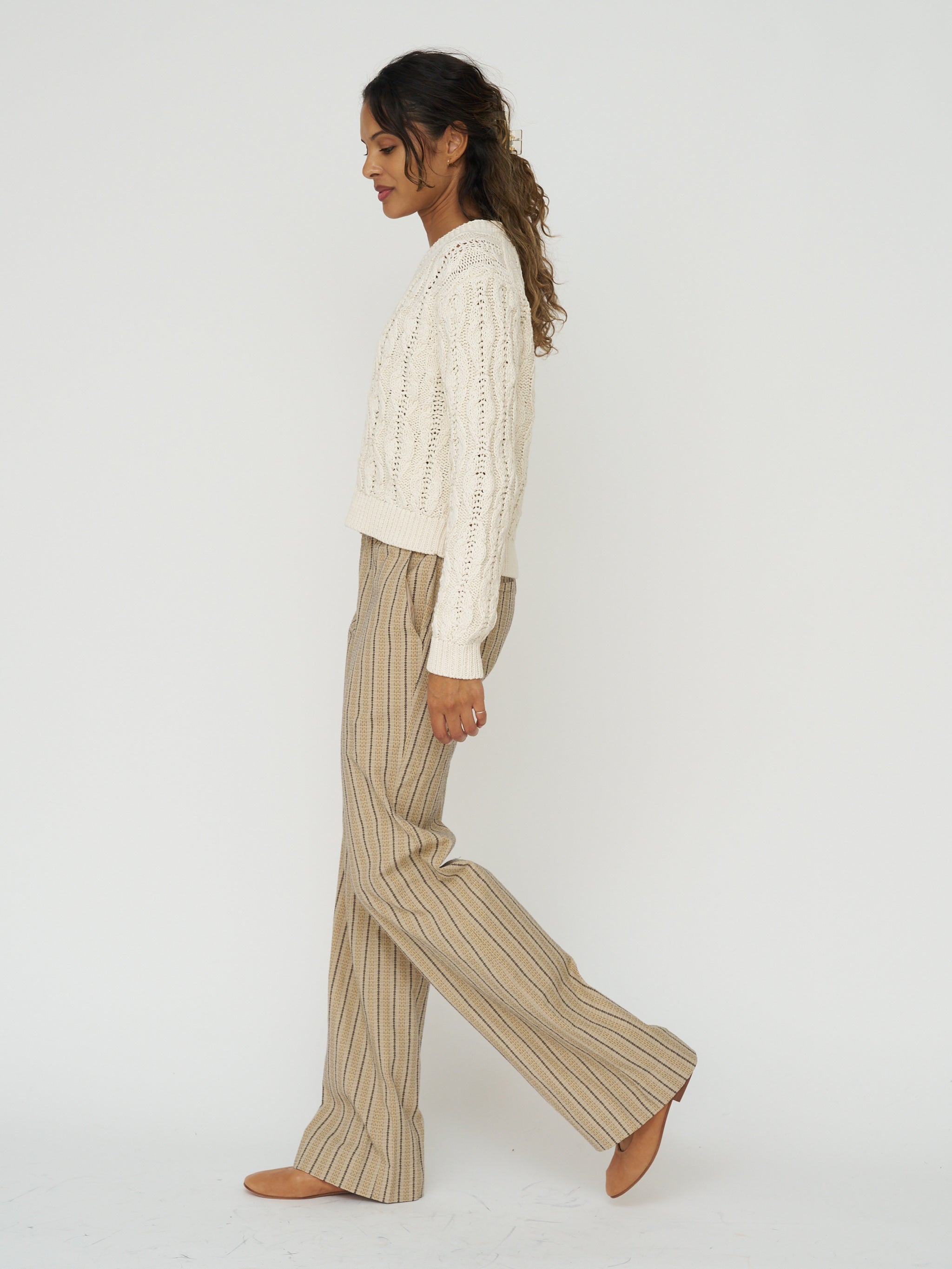 Cable Knit Sweater in Ivory