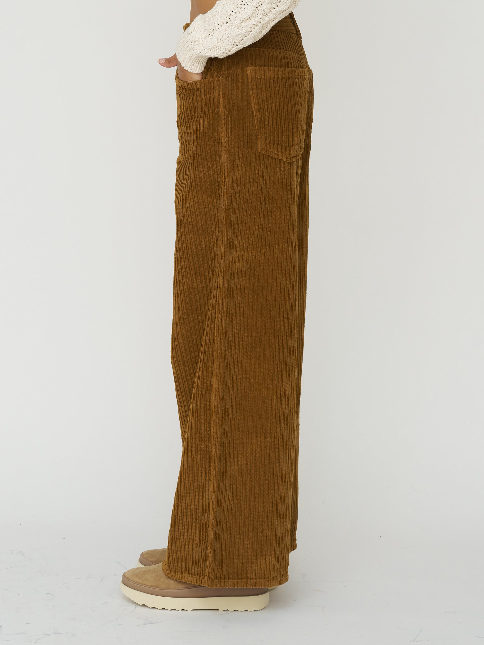 Organic Cotton Hedda Pants in Light Oak Corduroy