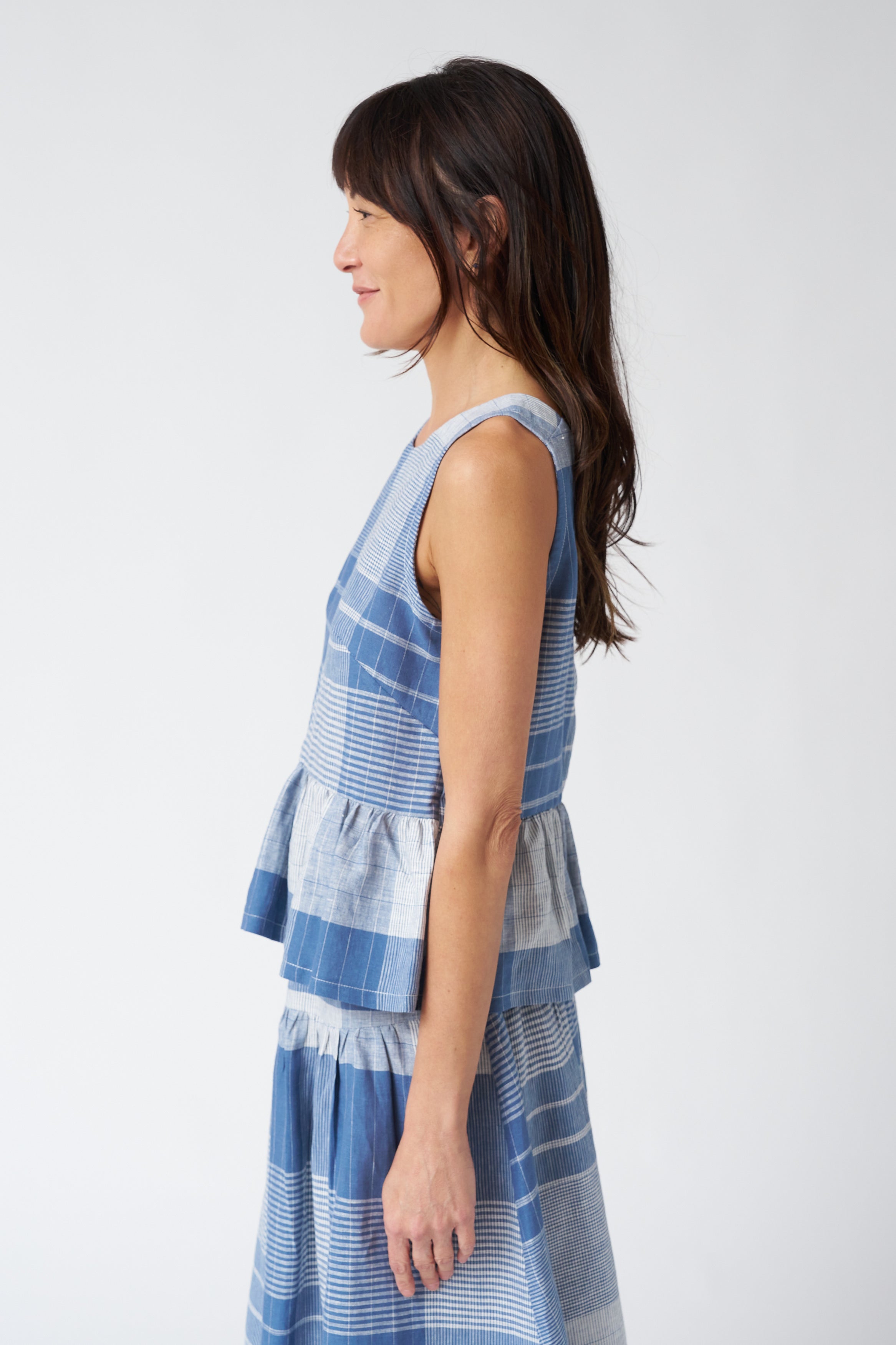 Allison Wonderland Osprey Blouse in Blue Plaid