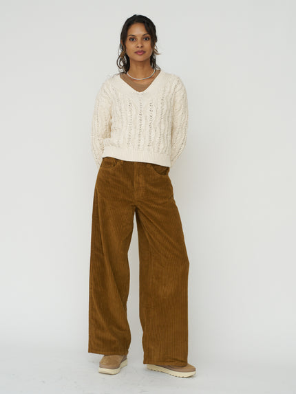 Organic Cotton Hedda Pants in Light Oak Corduroy