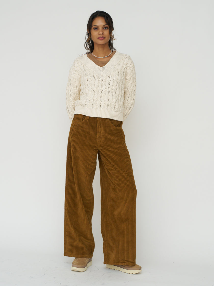 Organic Cotton Hedda Pants in Light Oak Corduroy