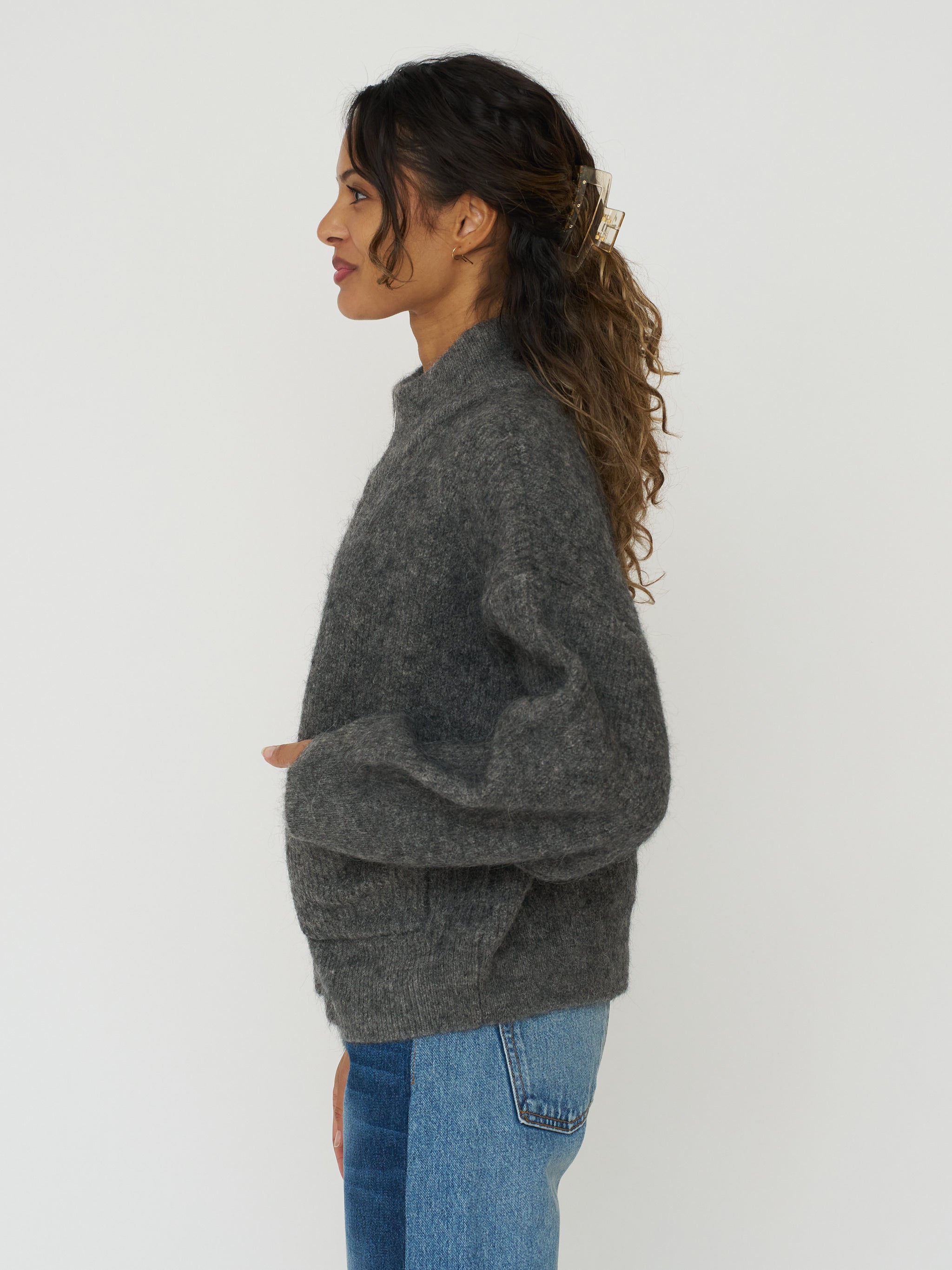 Le Bon Shoppe Alpaca Zip Front Jacket