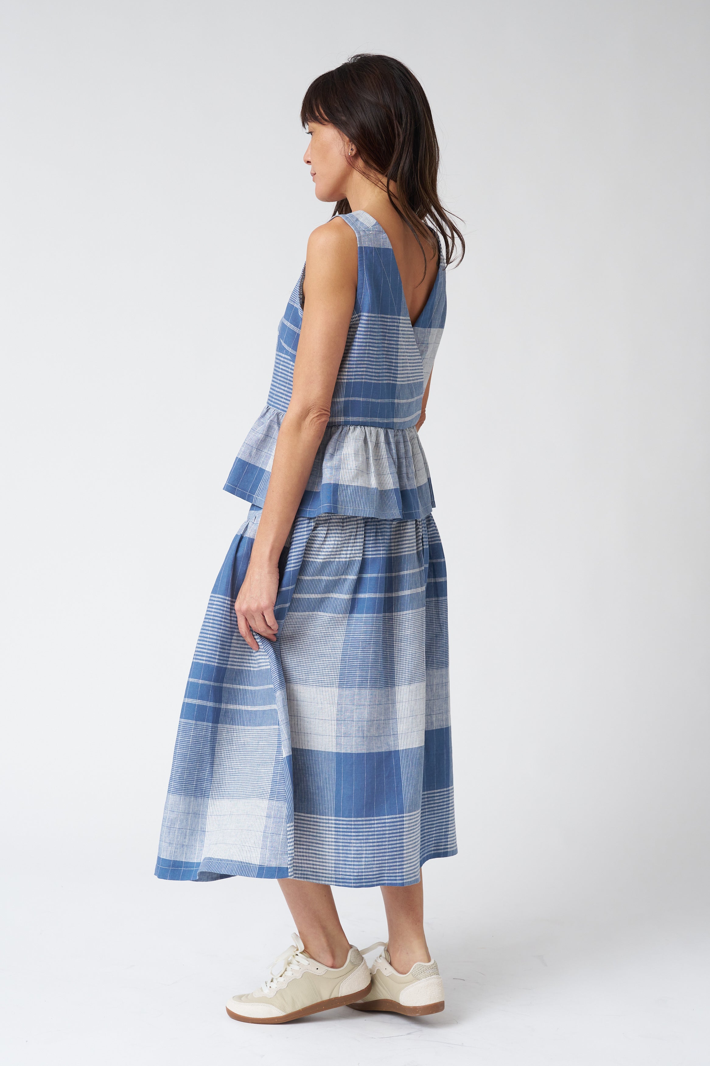 Allison Wonderland Osprey Blouse in Blue Plaid