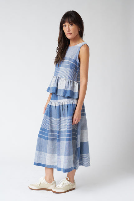 Allison Wonderland Osprey Blouse in Blue Plaid