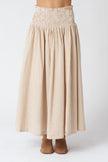 Emerson Fry Smocked Maxi Skirt in Cafe Check