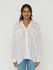 Cotton Gauze Striped Button Down