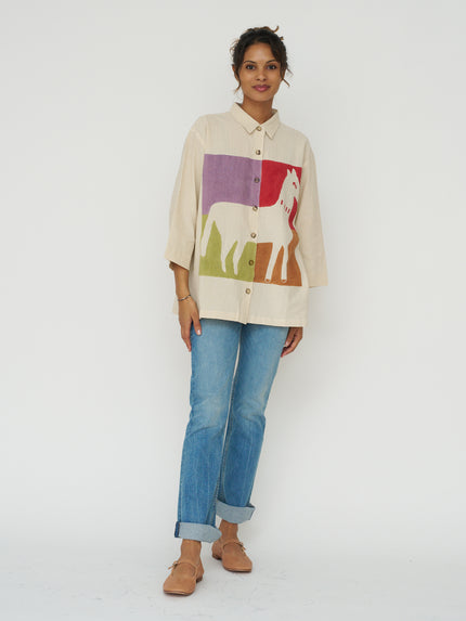 All The Horses Button Down