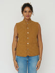 Quilted Snap Vest - Honey