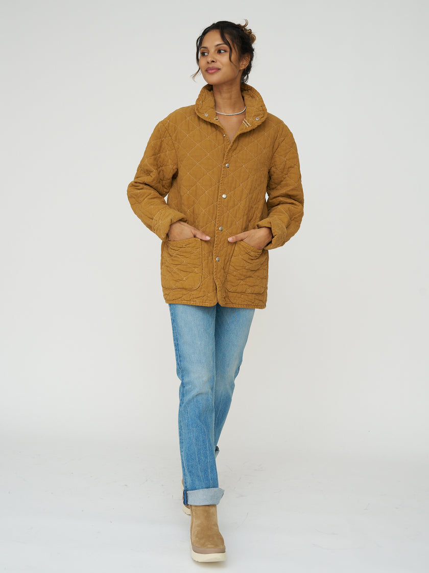 Quilted Snap Jacket - Honey