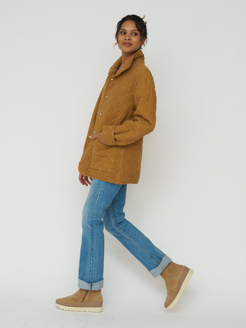 Quilted Snap Jacket - Honey