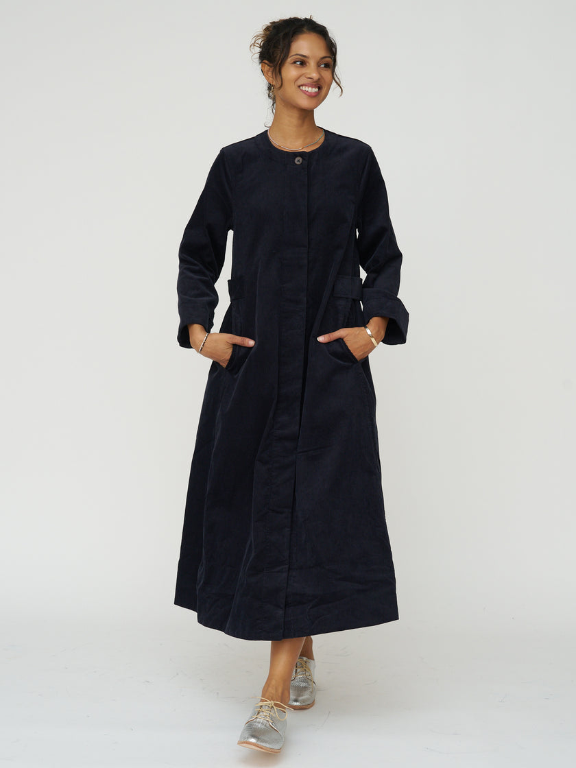 Adjustable Needlecord A Line Dress