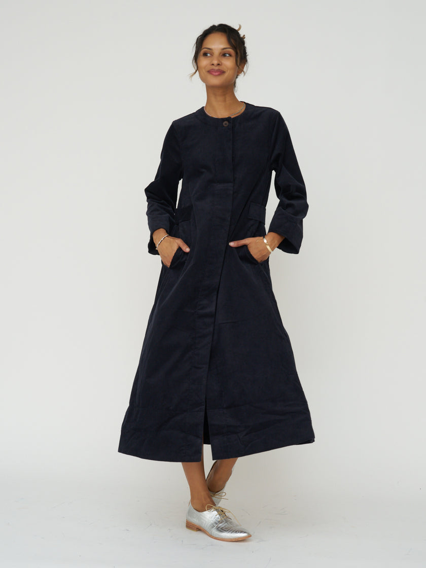 Adjustable Needlecord A Line Dress