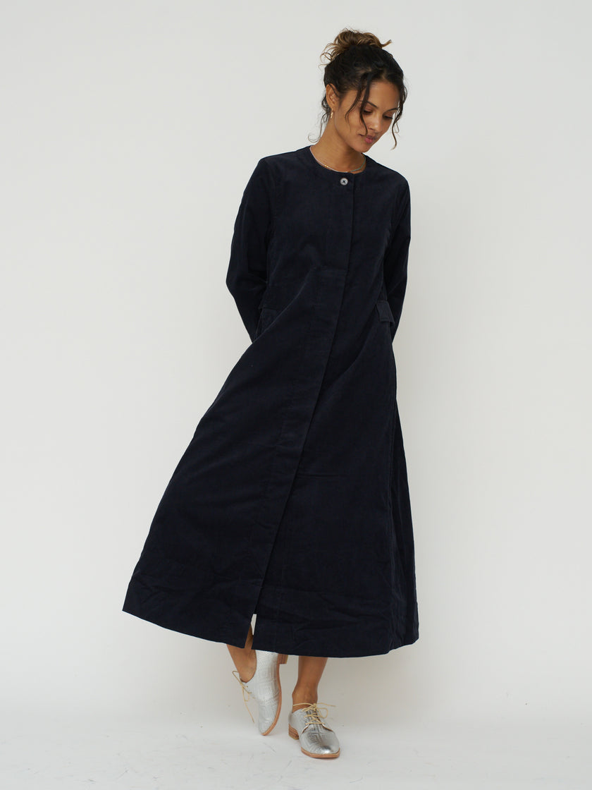 Adjustable Needlecord A Line Dress