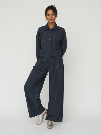 Cycle Jacket in Smoke Pinstripe