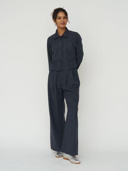 Cycle Jacket in Smoke Pinstripe