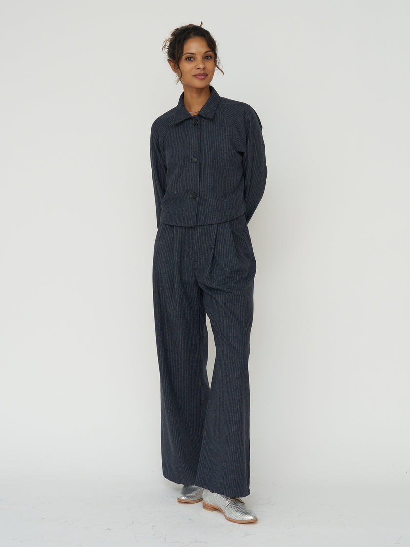 Cycle Jacket in Smoke Pinstripe