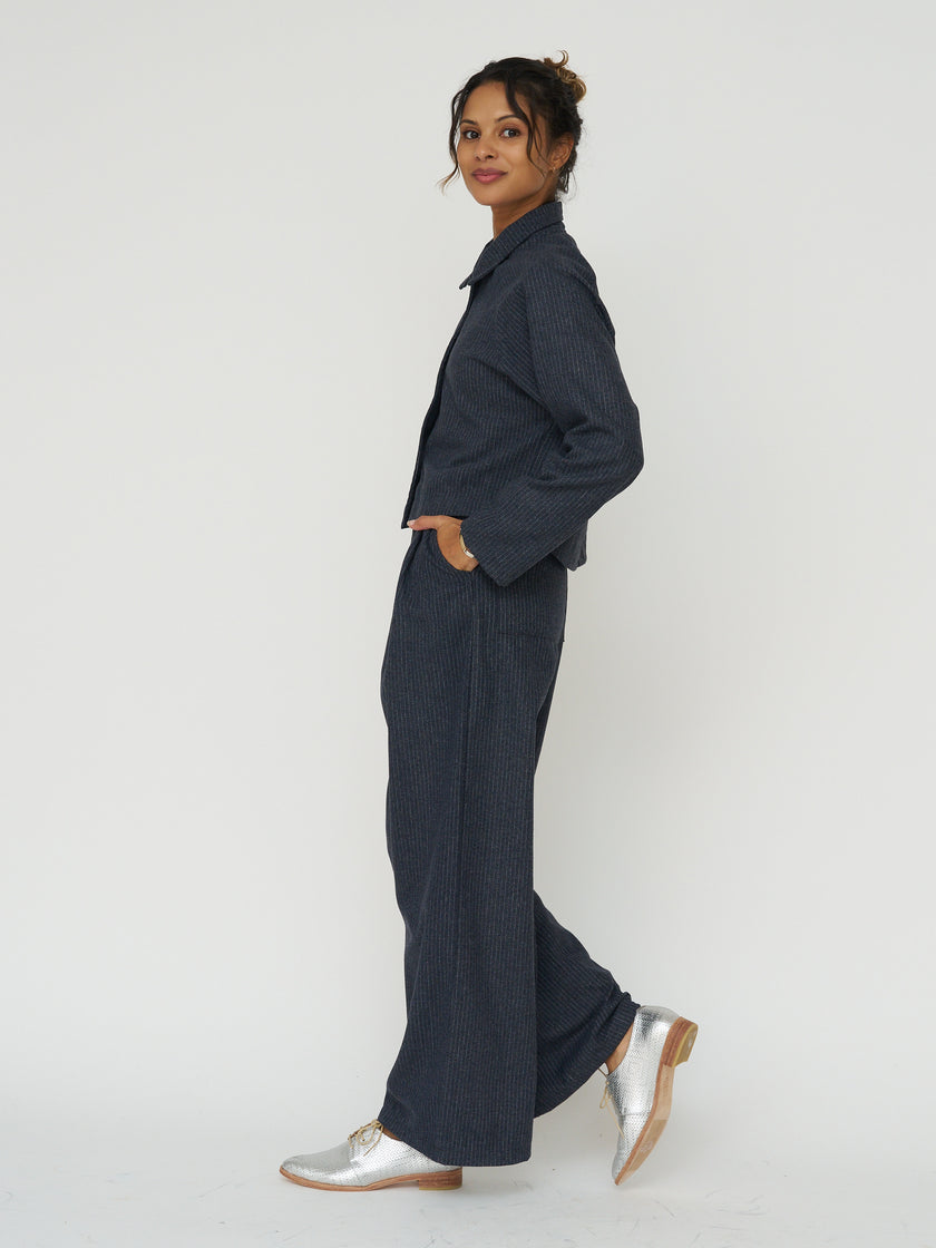 Cycle Jacket in Smoke Pinstripe