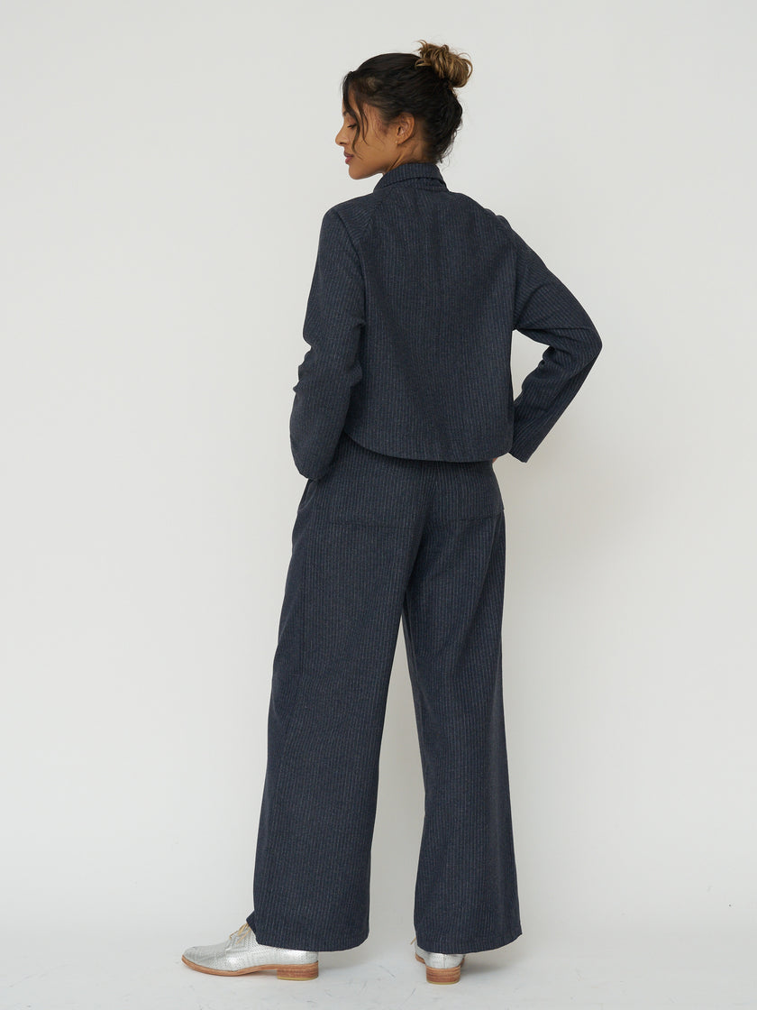 Cycle Jacket in Smoke Pinstripe