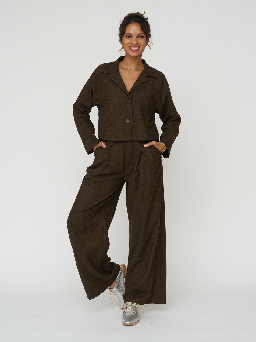 Memory Pants Bronze Herringbone