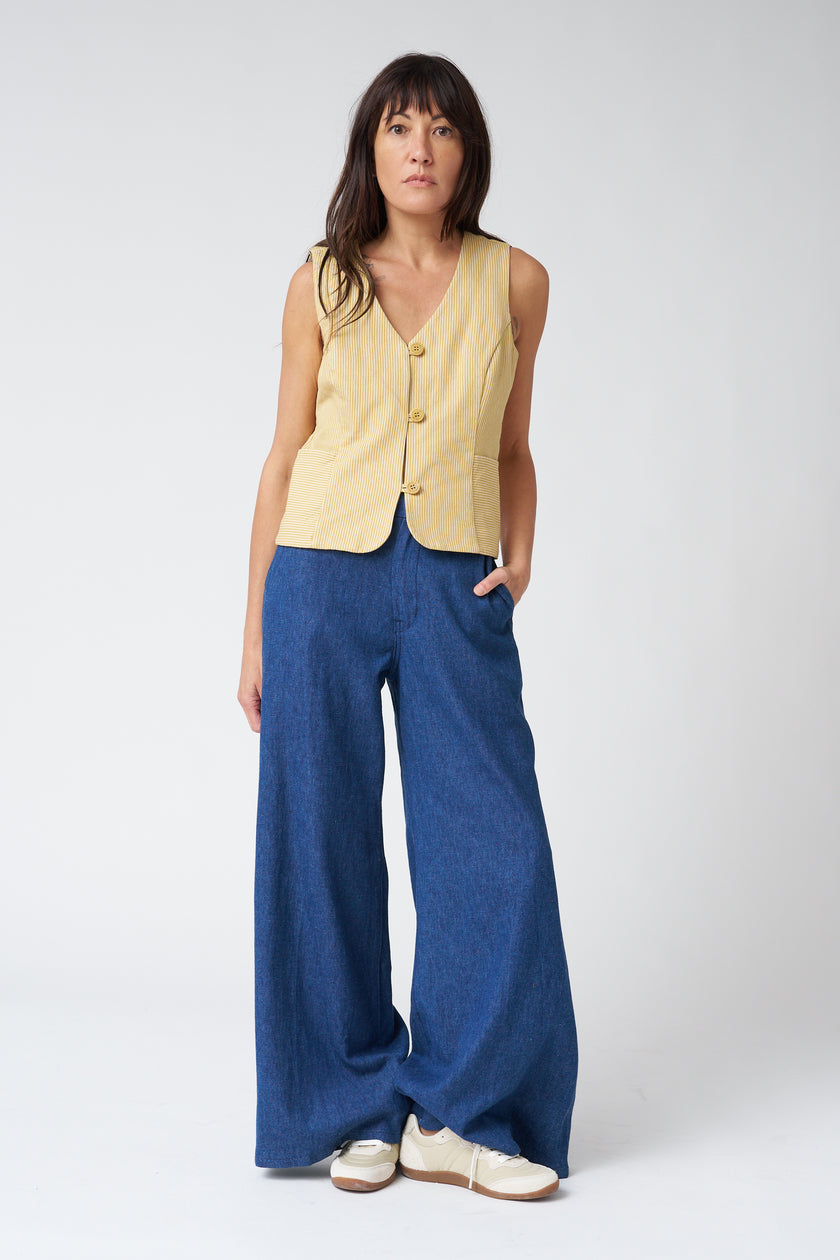 Emerson Fry Tulip Wide Leg Trouser in Organic Hemp/Cotton