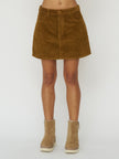 Organic Cotton Mini Skirt in Light Oak Corduroy