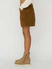 Organic Cotton Mini Skirt in Light Oak Corduroy