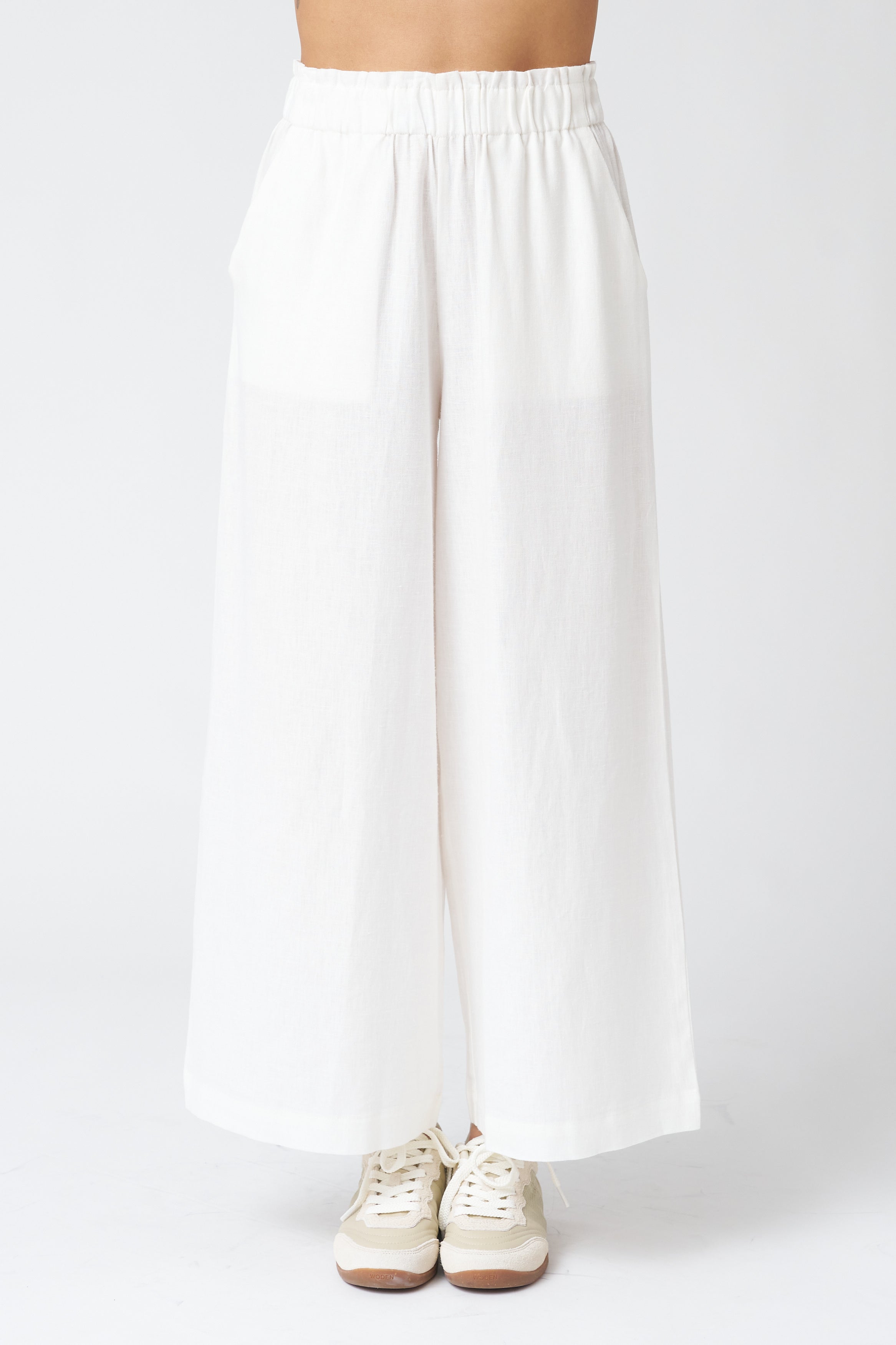 Emerson Fry Pull-On Pocket Pant in Ivory Linen