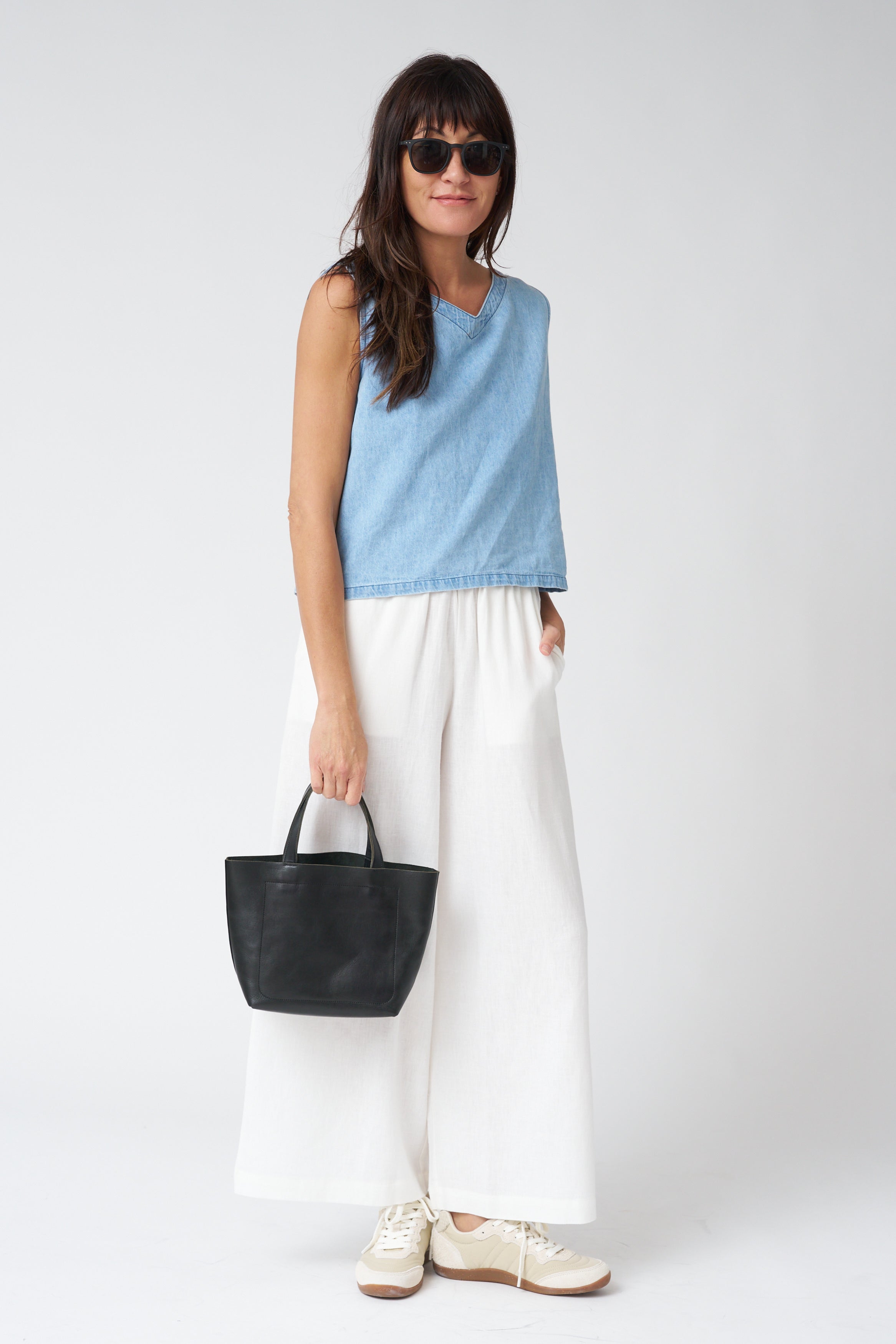 Emerson Fry Pull-On Pocket Pant in Ivory Linen