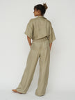 Lucid Flow Tie Pants in Khaki Green