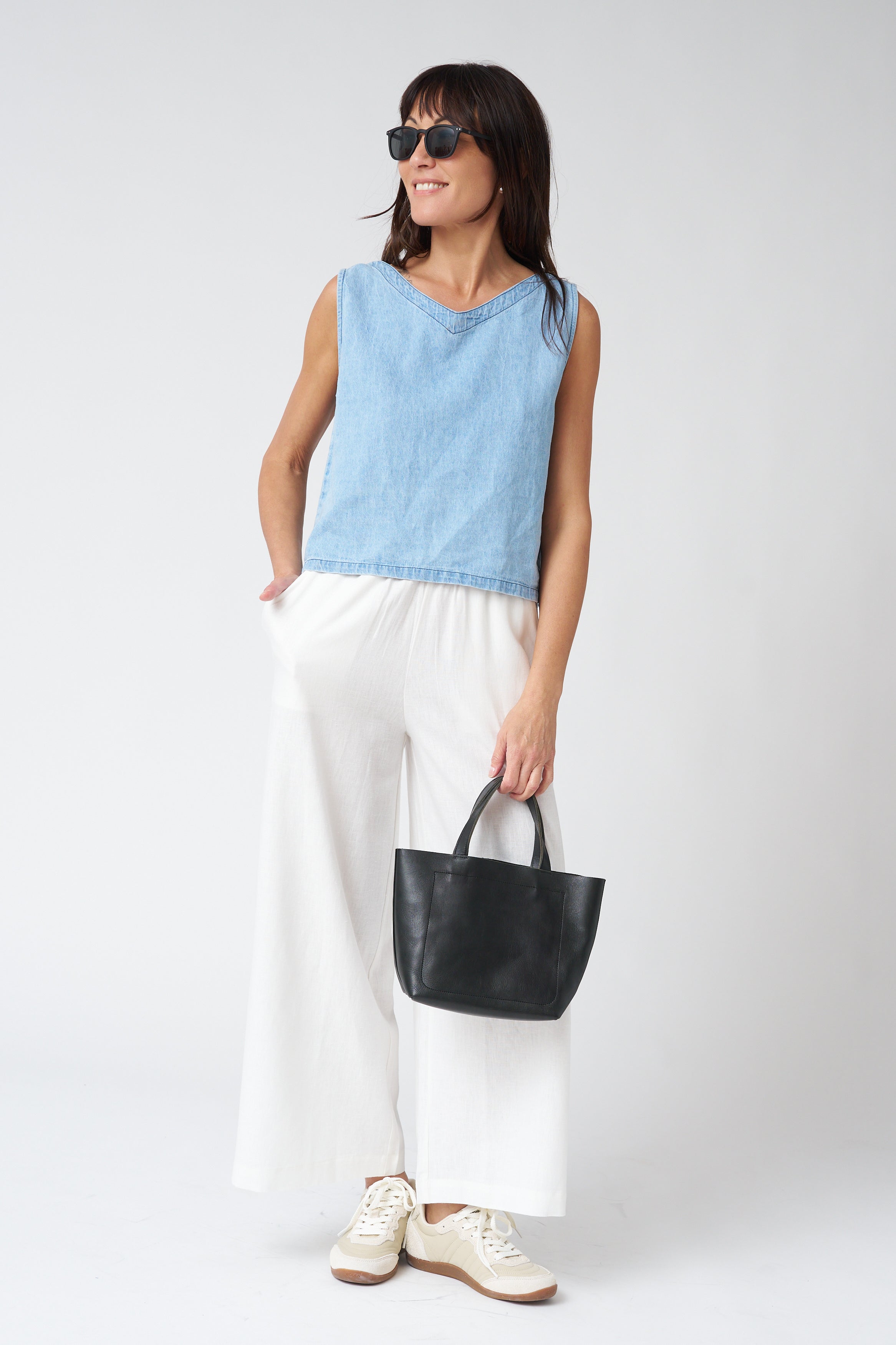 Emerson Fry Pull-On Pocket Pant in Ivory Linen