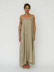 Lucid Flow Maxi Dress in Khaki Green