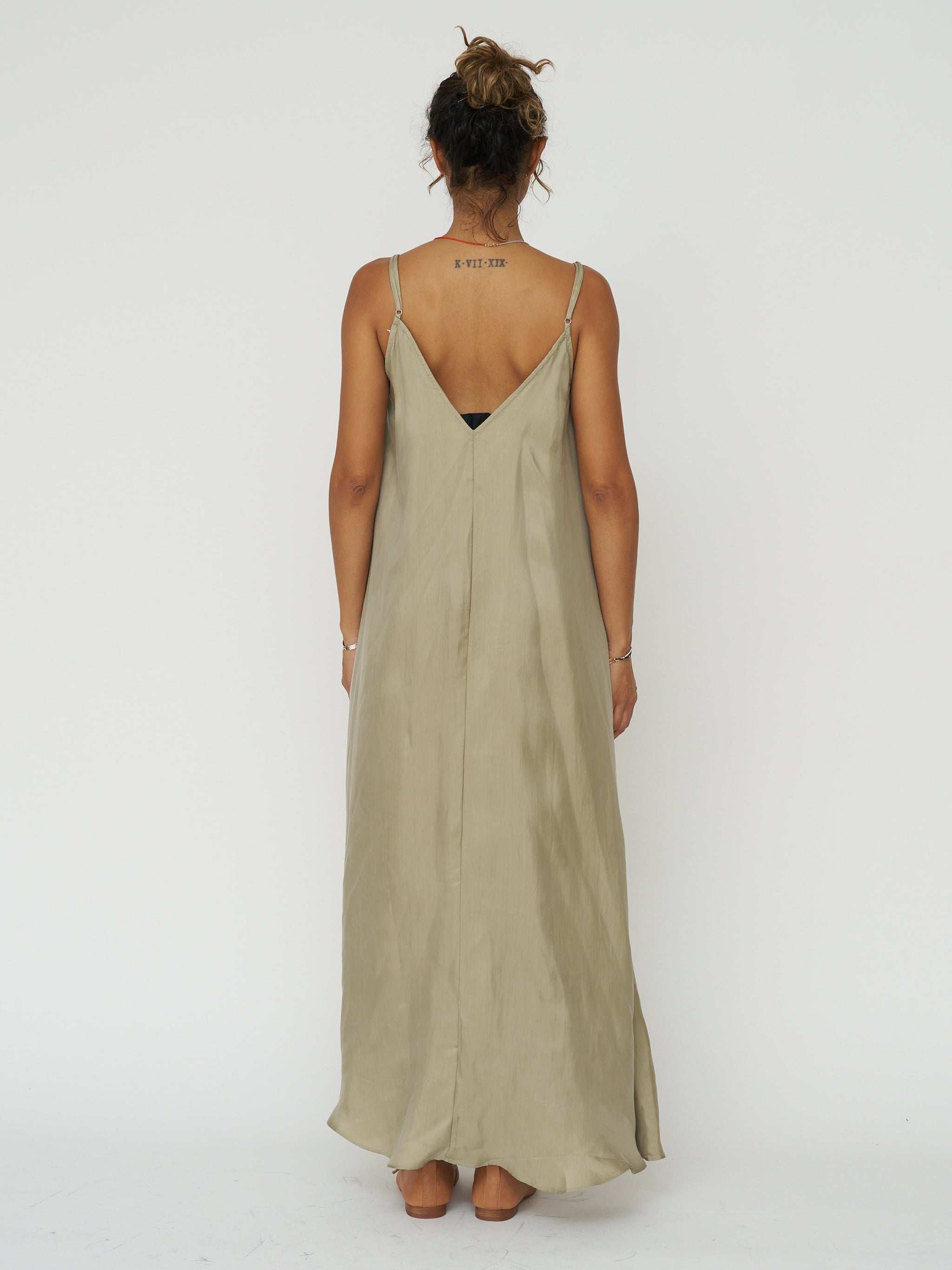 Lucid Flow Maxi Dress in Khaki Green