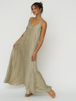 Lucid Flow Maxi Dress in Khaki Green