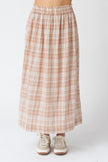 Indi & Cold Cotton Plaid Skirt in Rust