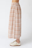 Indi & Cold Cotton Plaid Skirt in Rust