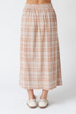Indi & Cold Cotton Plaid Skirt in Rust