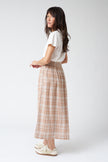 Indi & Cold Cotton Plaid Skirt in Rust