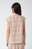 Indi & Cold Cotton Plaid Top in Rust