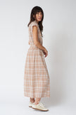 Indi & Cold Cotton Plaid Top in Rust