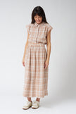 Indi & Cold Cotton Plaid Top in Rust
