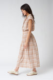 Indi & Cold Cotton Plaid Top in Rust